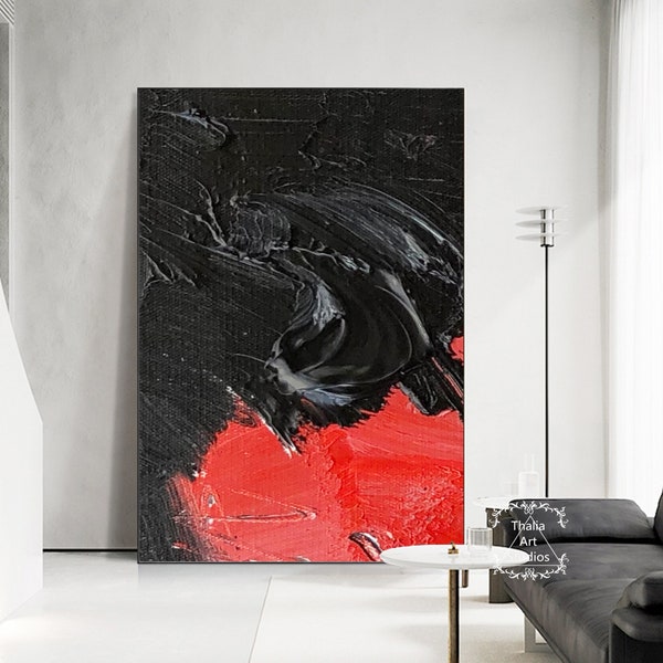 Black Red Wall Art Etsy