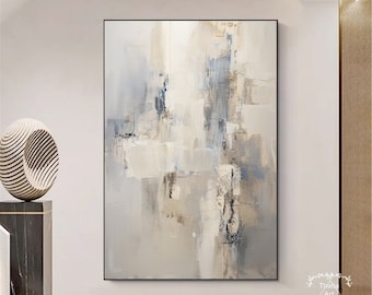 青とグレーの抽象画 青の抽象画 壁アート グレーの抽象画 キャンバス画