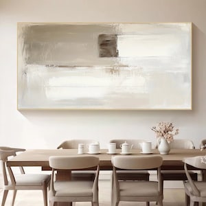Large Beige and Gray Abstract Painting Modern Gray Minimalist Abstract Painting Beige Minimalist Abstract Wall Art Modern Gray Painting