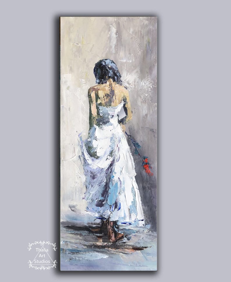 Original Abstract Painting Elegant Woman Back Painting Canvas - Etsy