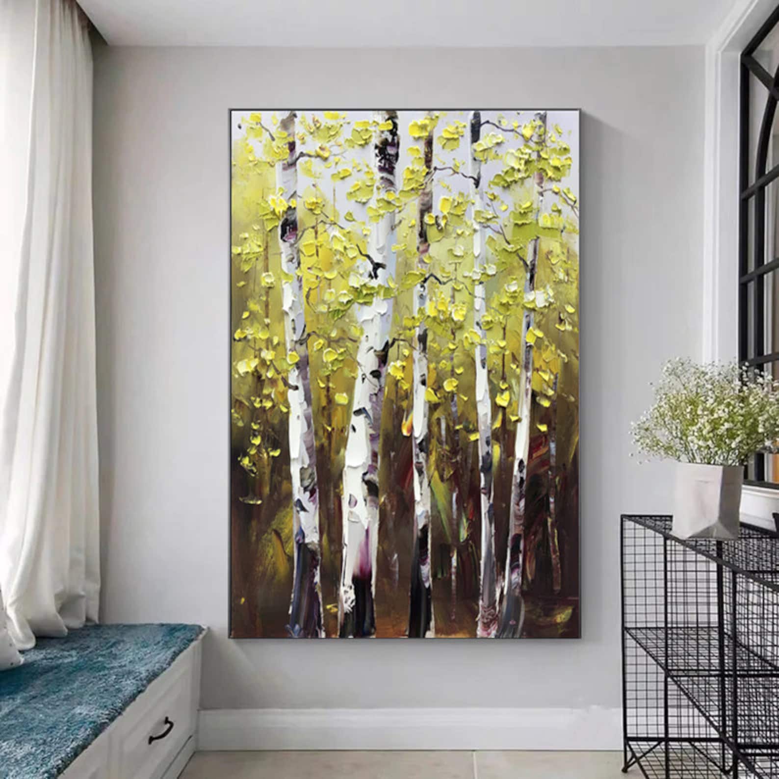 Large Birch Tree Wall Art Original Birch Tree Abstract - Etsy