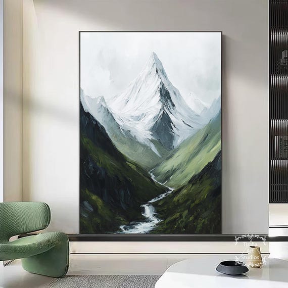 モノクロ 油彩画 山の風景　オリジナル　1点もの モノクロ 抽象 油彩画 山の風景 オリジナル 1点もの 【公式通販】
