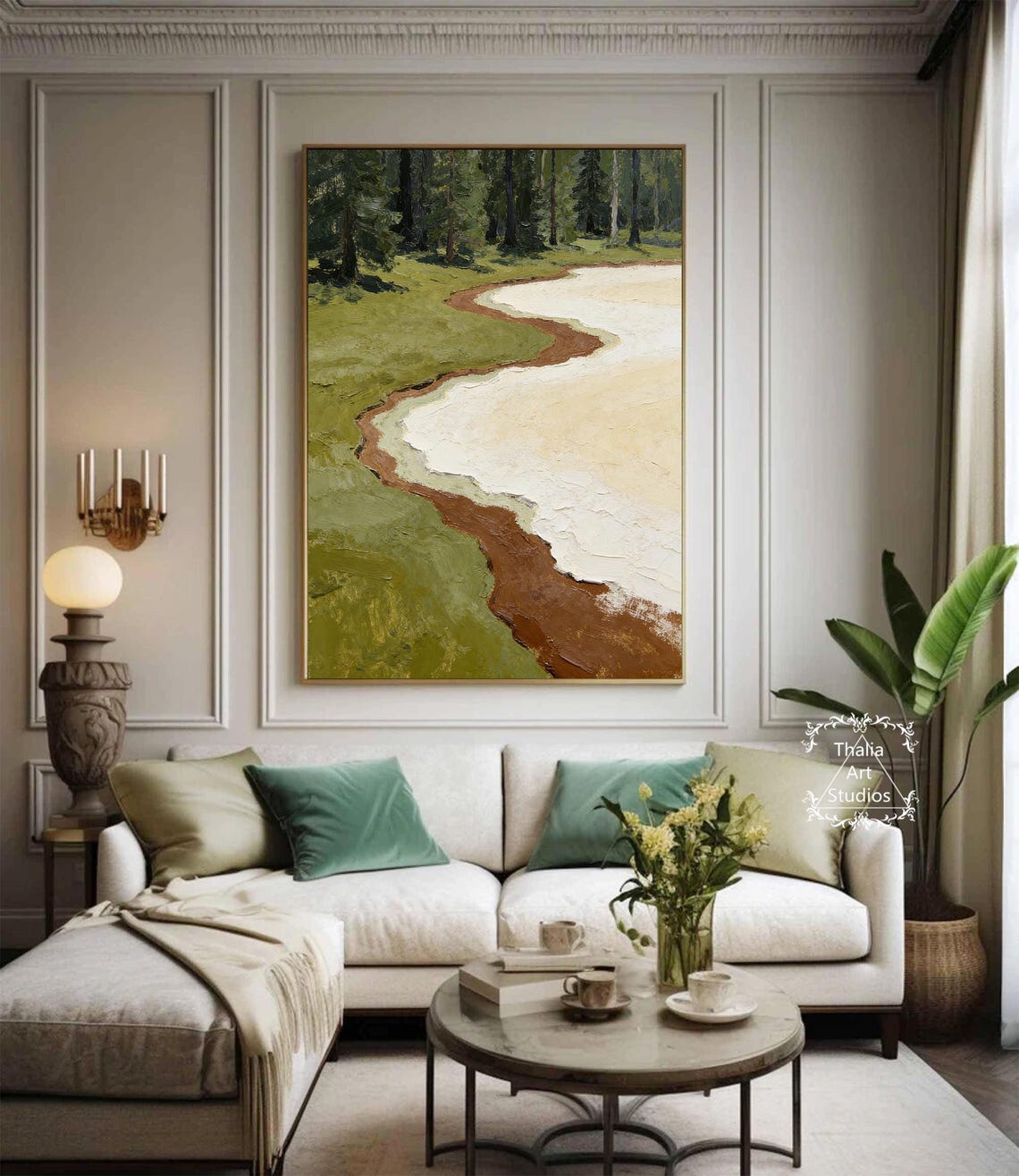 Original Green Forest Oil Painting Desert Landscape Painting Large ...
