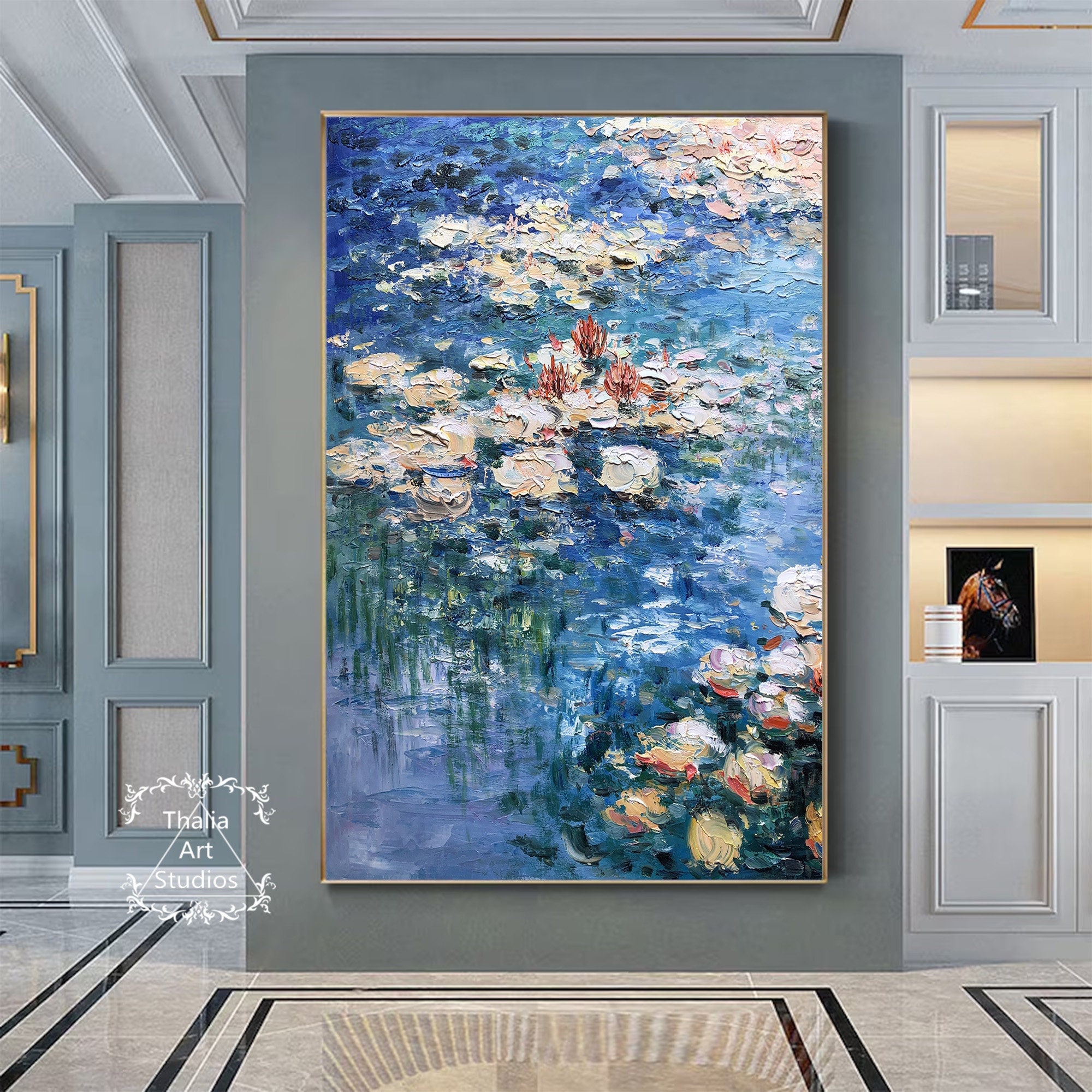 油絵　 専用　睡蓮　抽象画 油絵 専用 睡蓮 抽象画 油絵 専用 睡蓮 抽象画 池の絵 オリジナル油絵