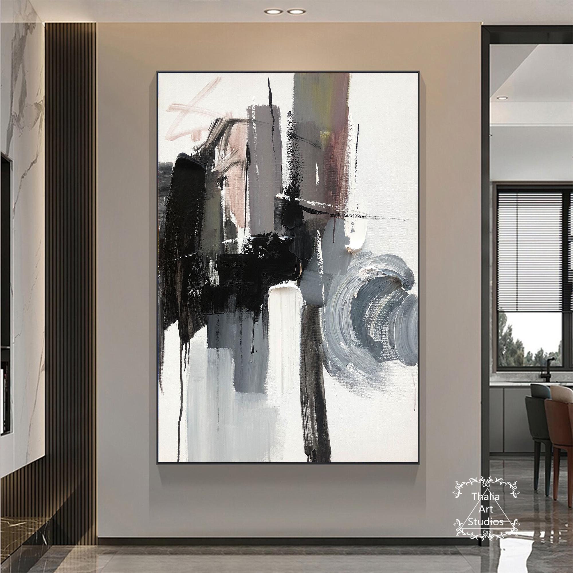 ミニマリストのモダンな手描きの風景油絵 ミニマリストのモダンな手描きの風景油絵