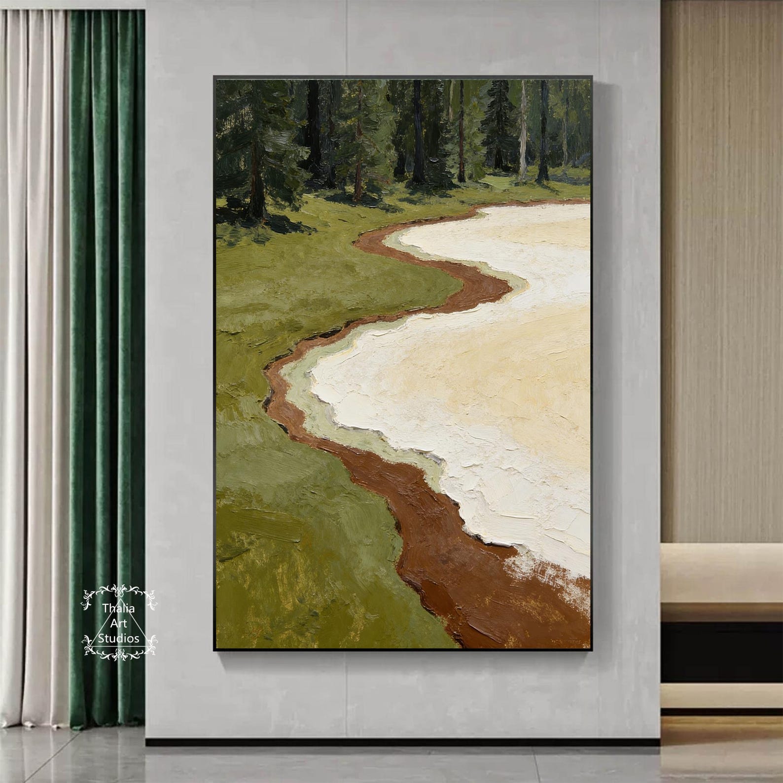 Original Green Forest Oil Painting Desert Landscape Painting Large ...