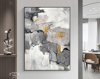 グレー×ゴールドの上品なテクスチャーアート 絵画/抽象画/現代アート/モノトーン il_340x270.4123632440_dlrs.jpg