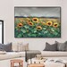 Sunflower Painting Original Blooming Abstract Flower Painting Large Canvas Sunflower Oil Painting Grey Sky Texture Painting Large Wall Art 