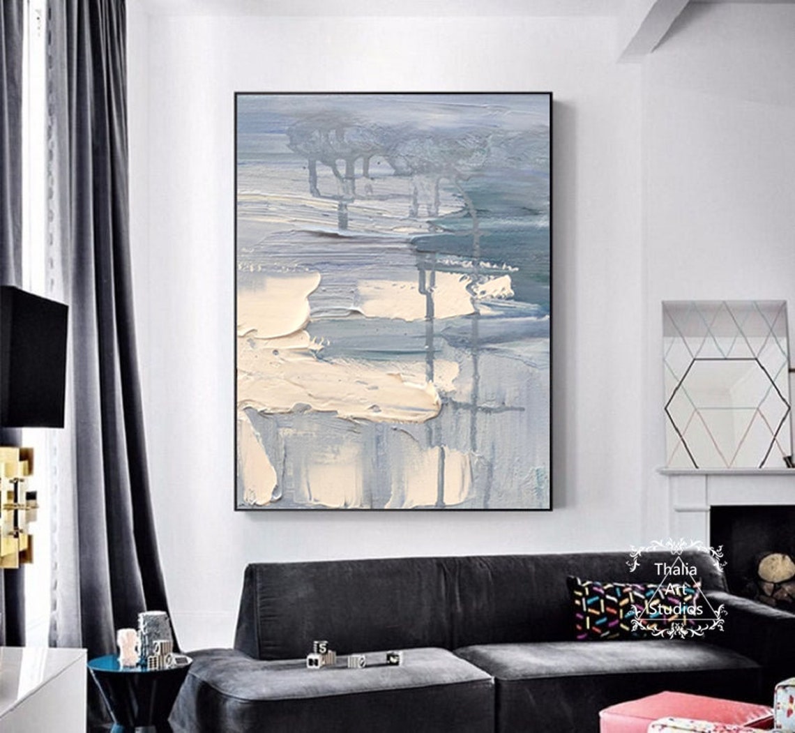 Large Original White Abstract Painting White Texture Painting | Etsy