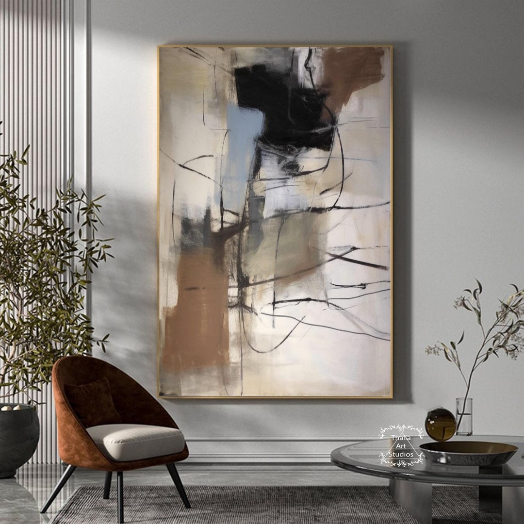 Original Brown Textured Canvas Painting Large Brown Abstract Wall Art ...