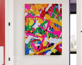 瞑想少女#流体 アクリル絵画 緑とオレンジの抽象 il_340x270.4177204219_qacu.jpg