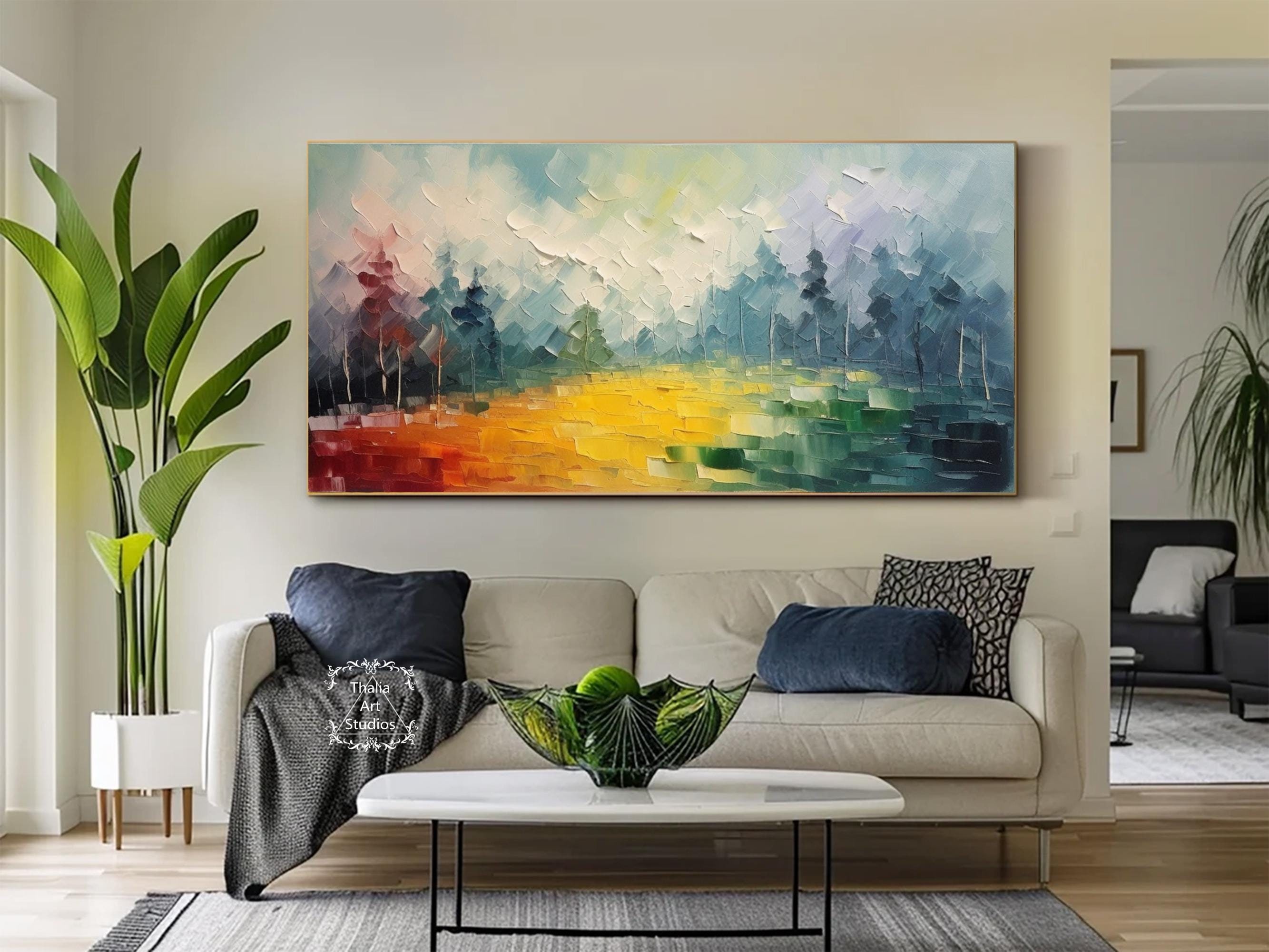 Colorful Forest Plants Abstract Wall Art Abstract Natural Landscape 3D ...
