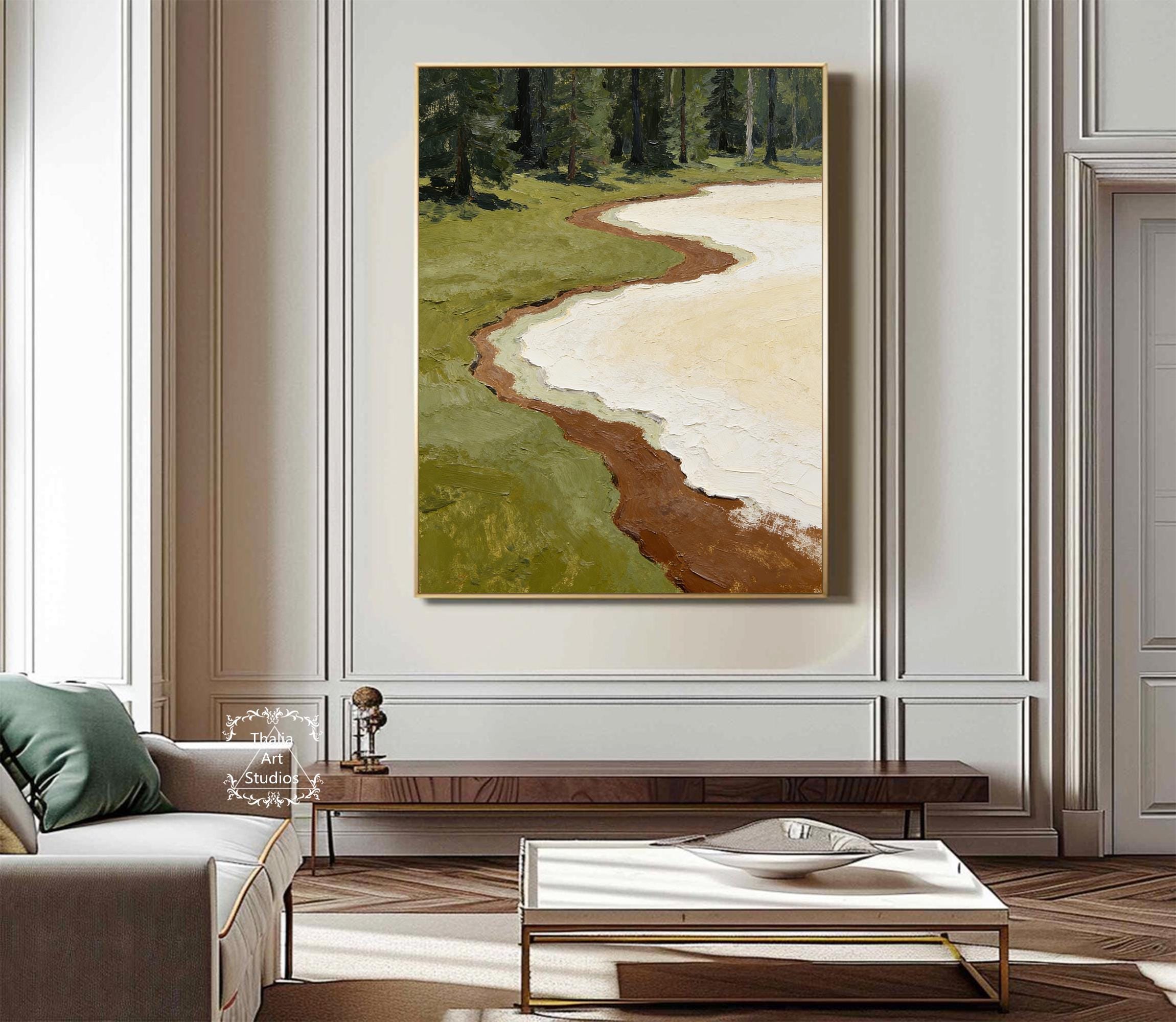 Original Green Forest Oil Painting Desert Landscape Painting Large ...