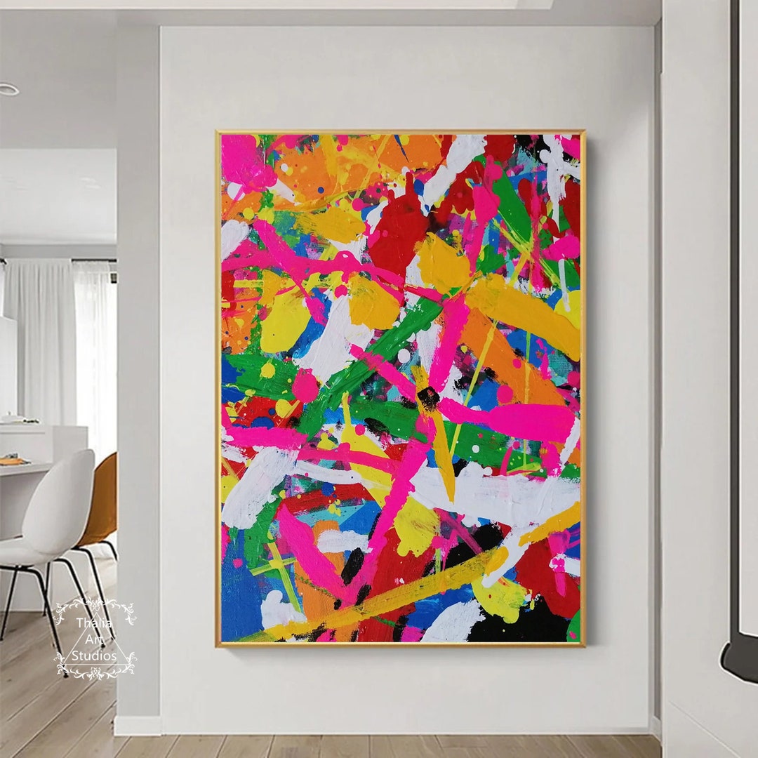 ♪絵画　カラフル　アート　ハンドメイド　オリジナル　ペン画　抽象画 抽象画 アート オリジナル 油絵 キャンバス 大 愛 女の子 男