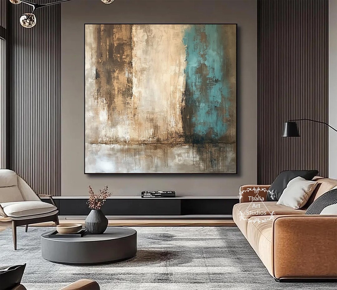 O's 168. F6 テクスチャーアート 絵画 インテリア ブラウン ブラウンのテクスチャー抽象画ウォールアート ニュートラルベージュ