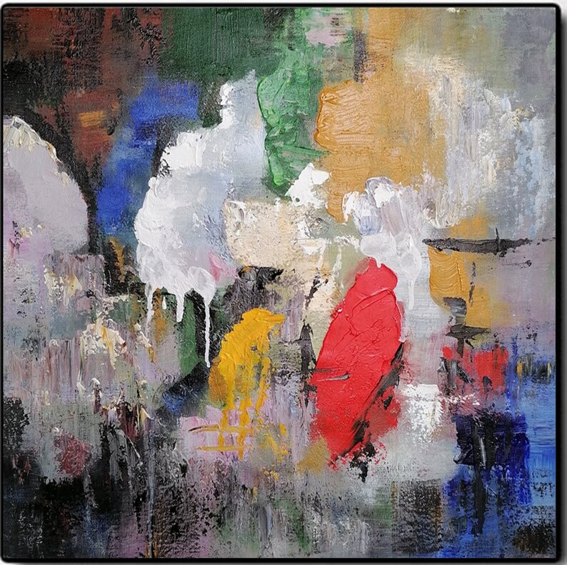Large Original Acrylic Oil Painting Large Colorful Abstract Etsy UK