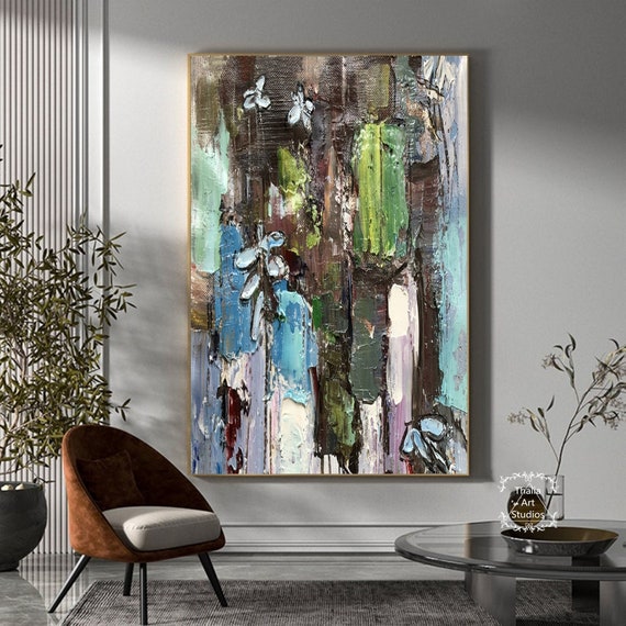 Washed Away 30x40 Large Abstract Acrylic Painting Acrylic Paint and Acrylic  Ink Original Wall Art-earth Colors Blue, Green, Brown 