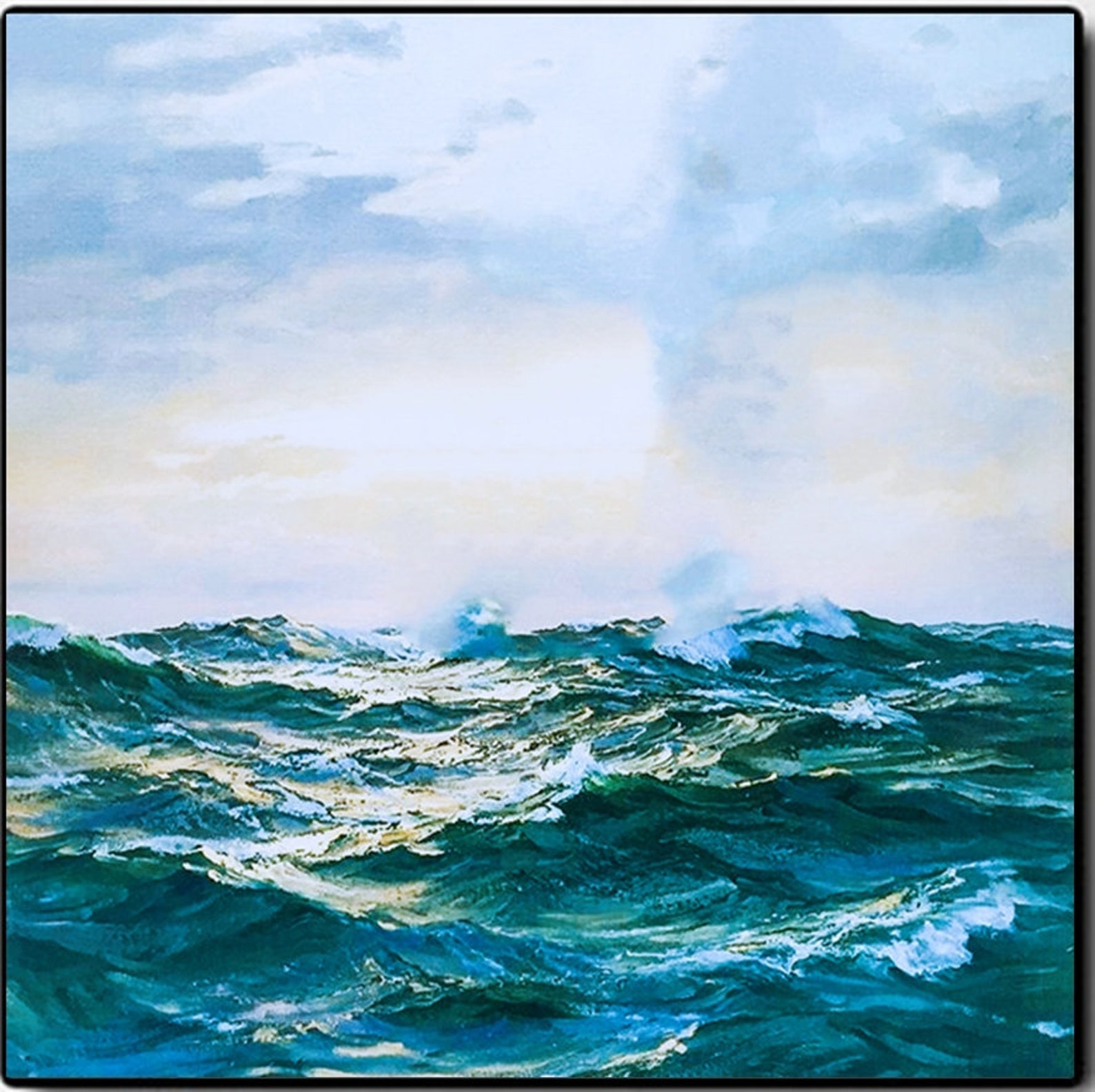 Oil painting original ocean abstract oil painting big sky Etsy