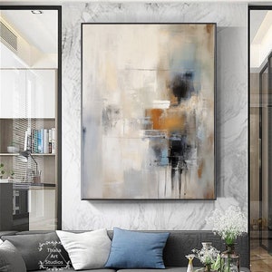 Large Painting on Canvas Beige Brown Abstract Painting Beige Abstract ...