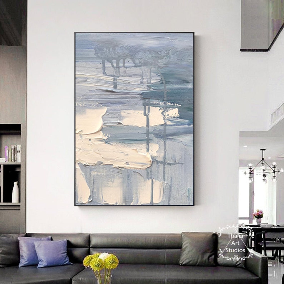 Large Original White Abstract Painting White Texture Painting | Etsy