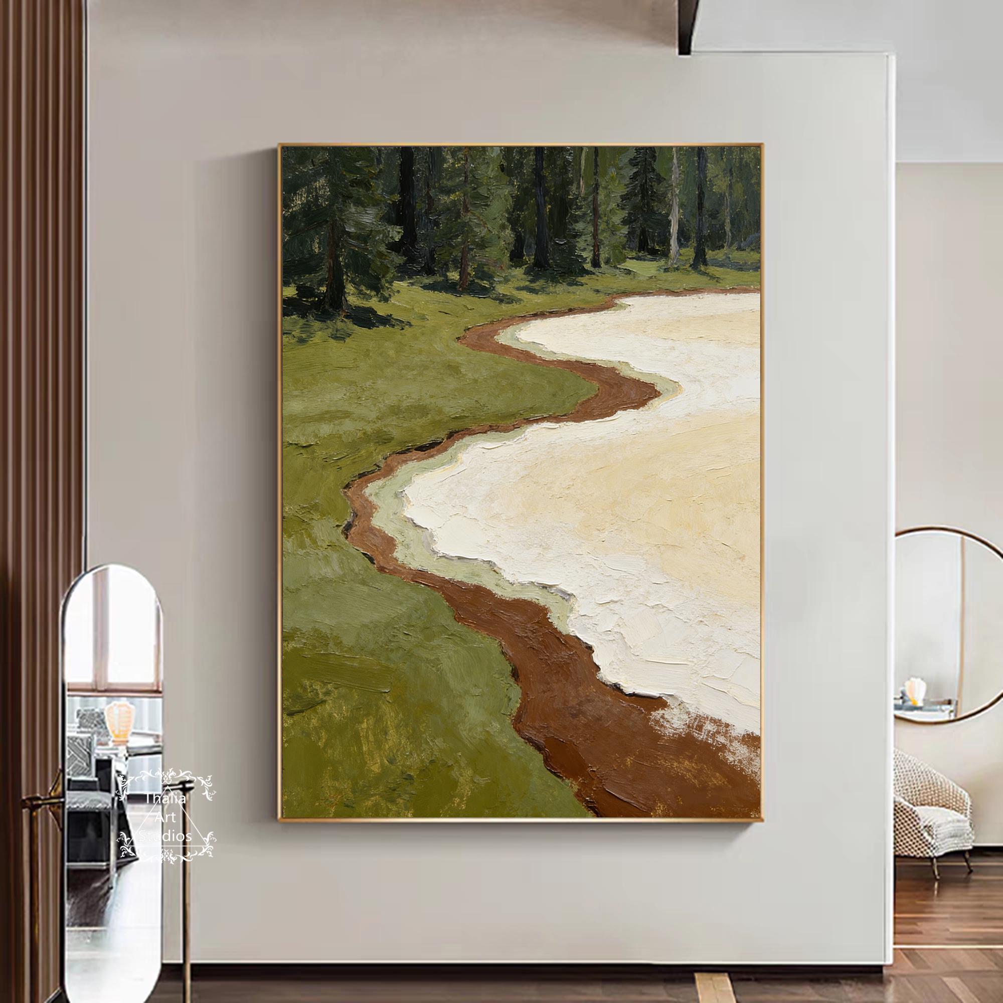 Original Green Forest Oil Painting Desert Landscape Painting Large ...