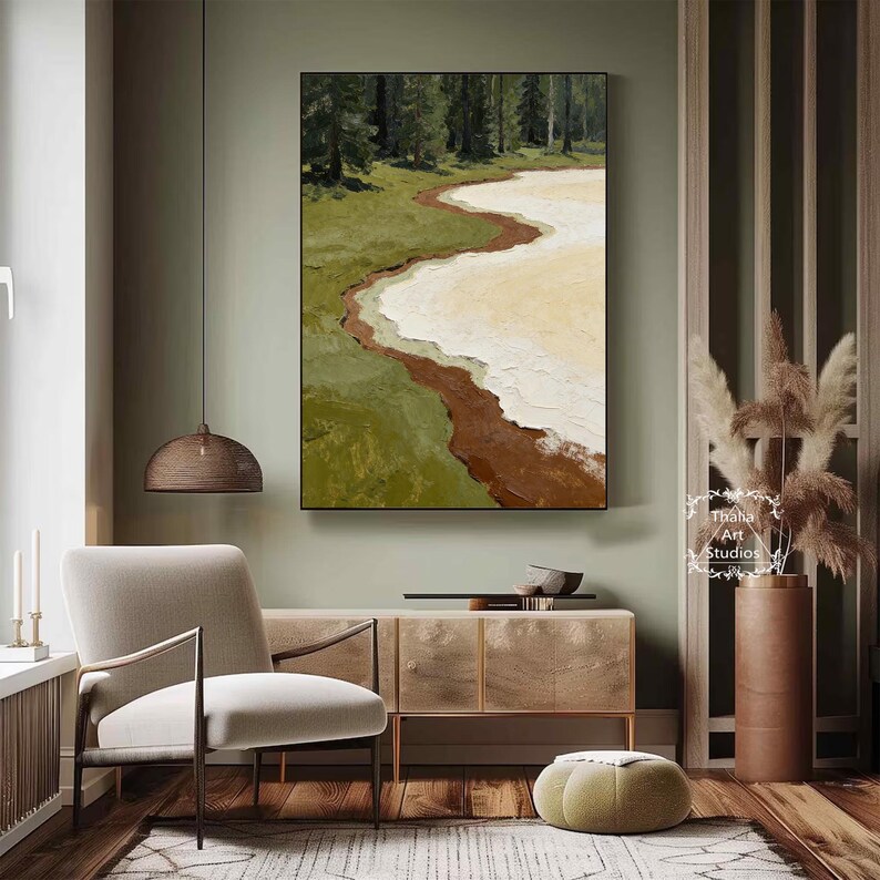 Original Green Forest Oil Painting Desert Landscape Painting Large ...