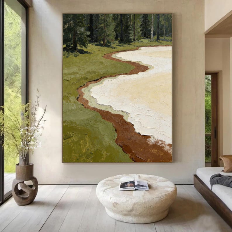 Original Green Forest Oil Painting Desert Landscape Painting Large ...