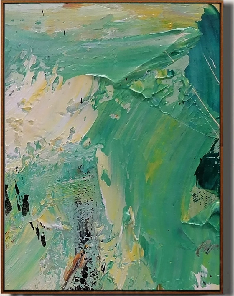Large Green Abstract Painting Green Abstract Wall Art Etsy