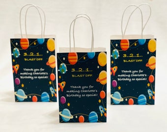 Personalized Chip Bags Custom Teat Bags Outer Space Astronaut Party Favors
