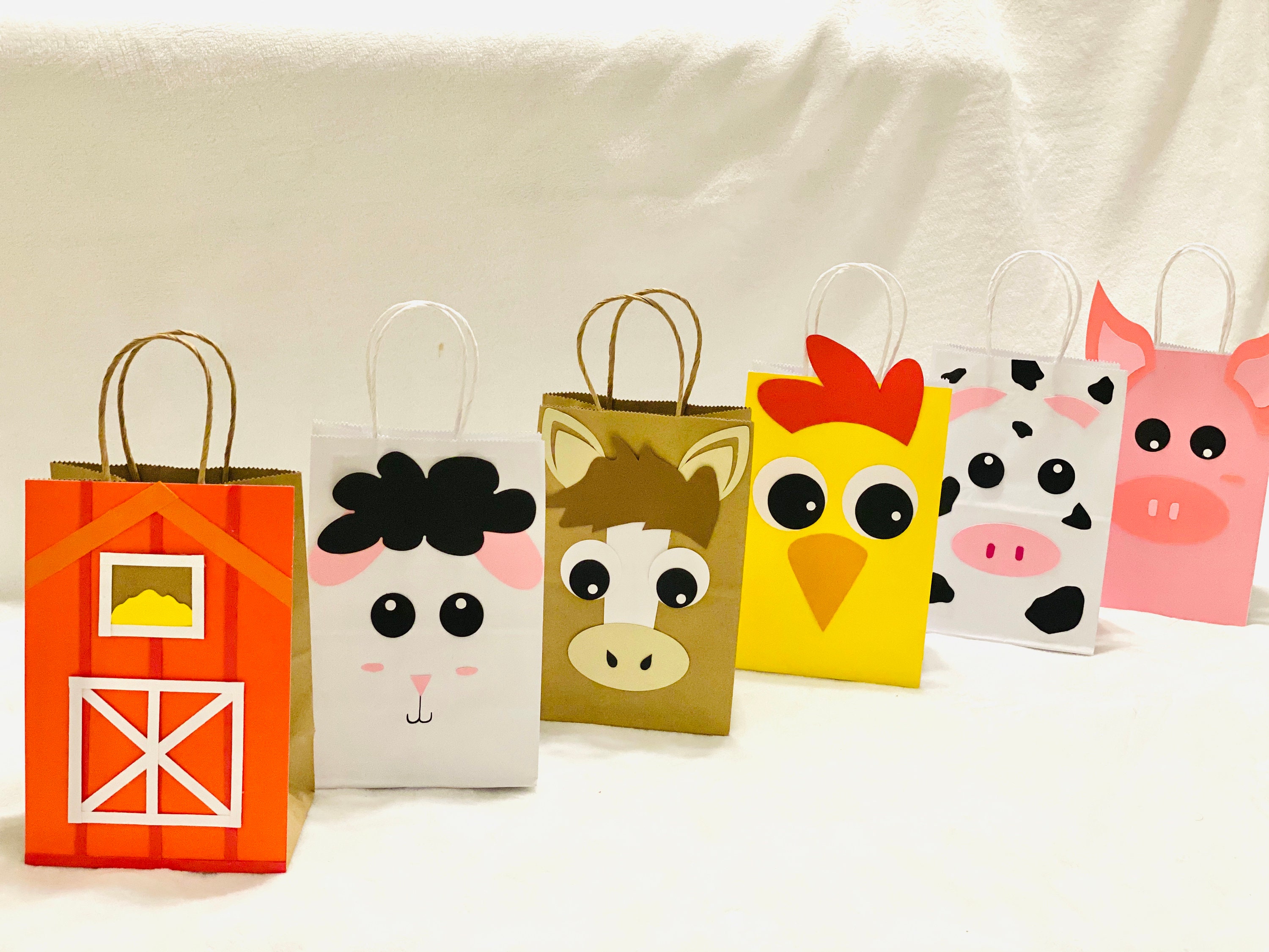 Farm animals gift bags for birthdays Barnyard favor bags | Etsy
