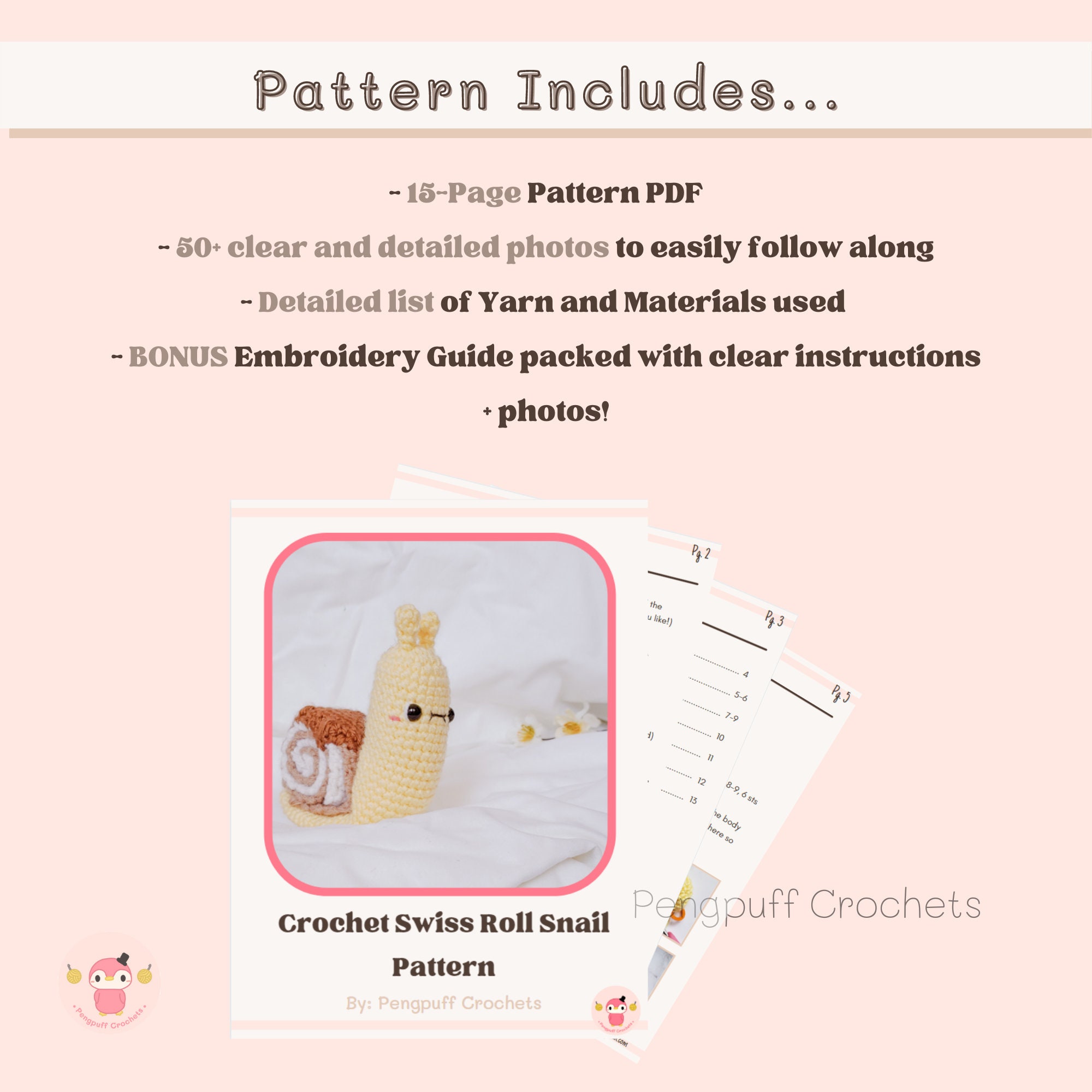 Amigurumi Crochet Swiss Roll Snail Pattern PDF ENGLISH Etsy