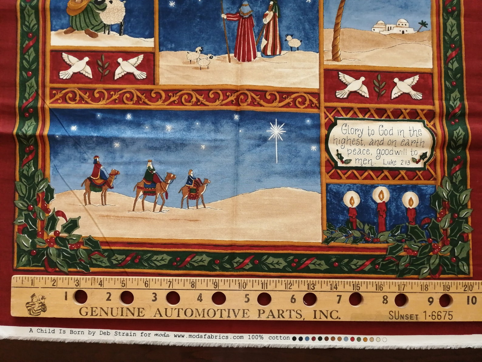 Vintage Nativity/Christmas fabric panel wall hanging For Etsy