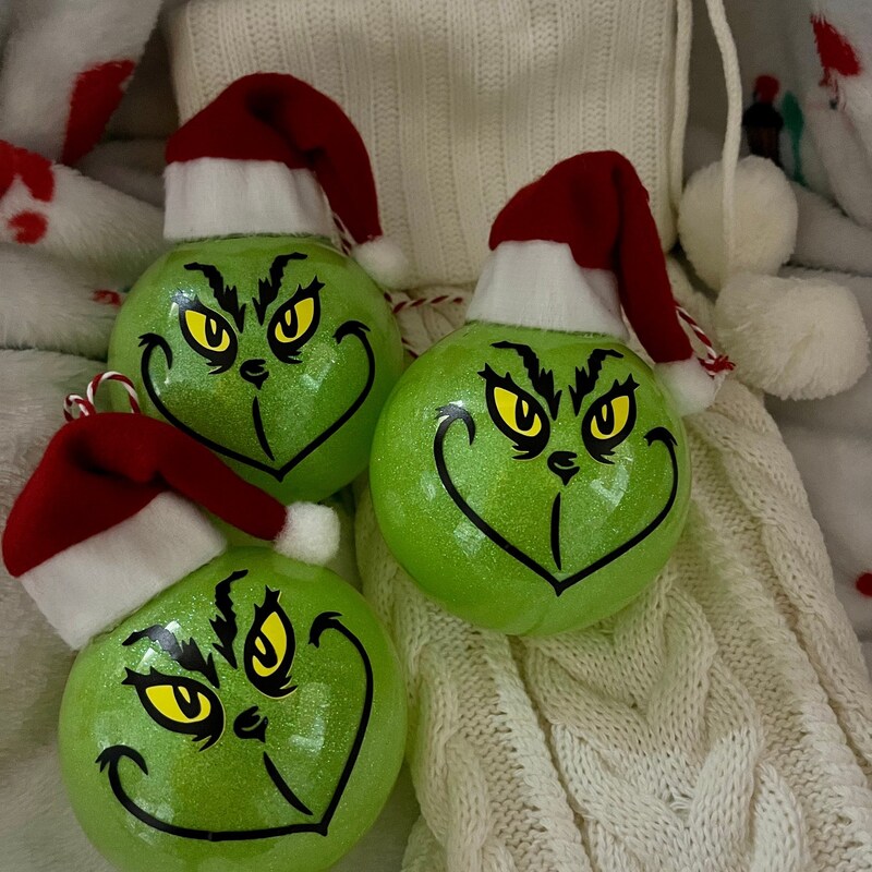 Grinch Christmas Ornaments - Etsy