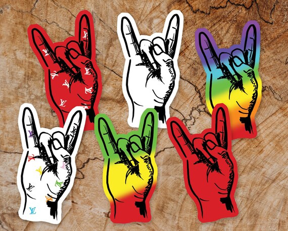 Rocker Hand Vinyl Sticker Rocker Symbol Premium Matte Sticker | Etsy