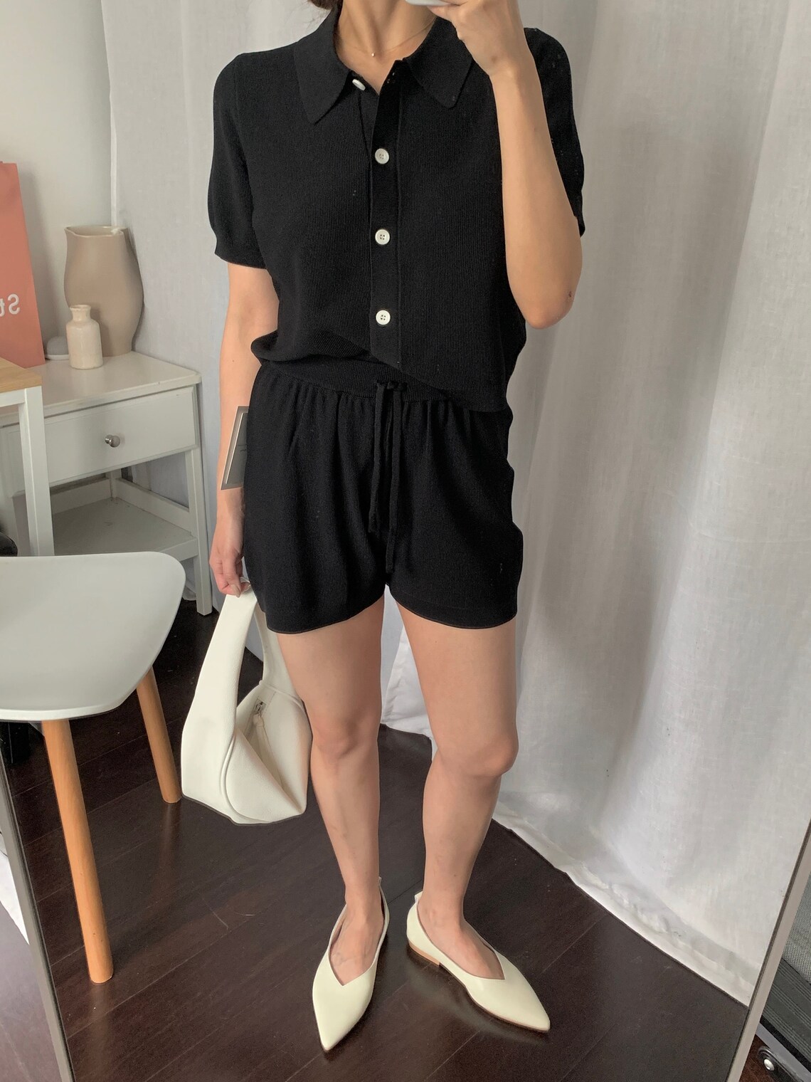 Estilo coreano Polo Collared Knit Top Cardigan Coord Matching Etsy