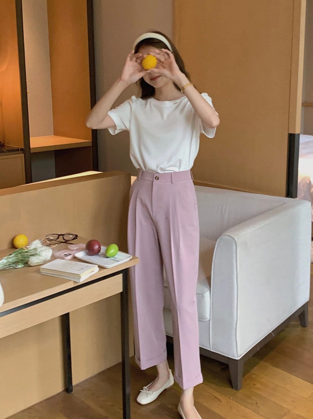 Fashion (Pink)Women High Waist Casual Loose Pleated Pants Wide Leg Chic Pants  Trousers DOU @ Best Price Online