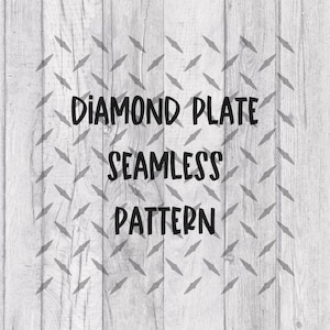 May include: A seamless pattern of diamond plates, with the text "DIAMOND PLATE SEAMLESS PATTERN" in black.