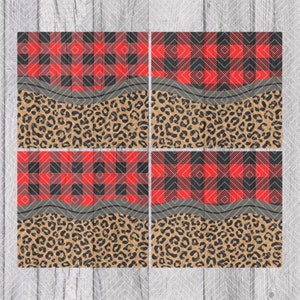 Collezione Buffalo Plaid Leopard Wave Split Template per bicchieri dritti e sottili da 20 once