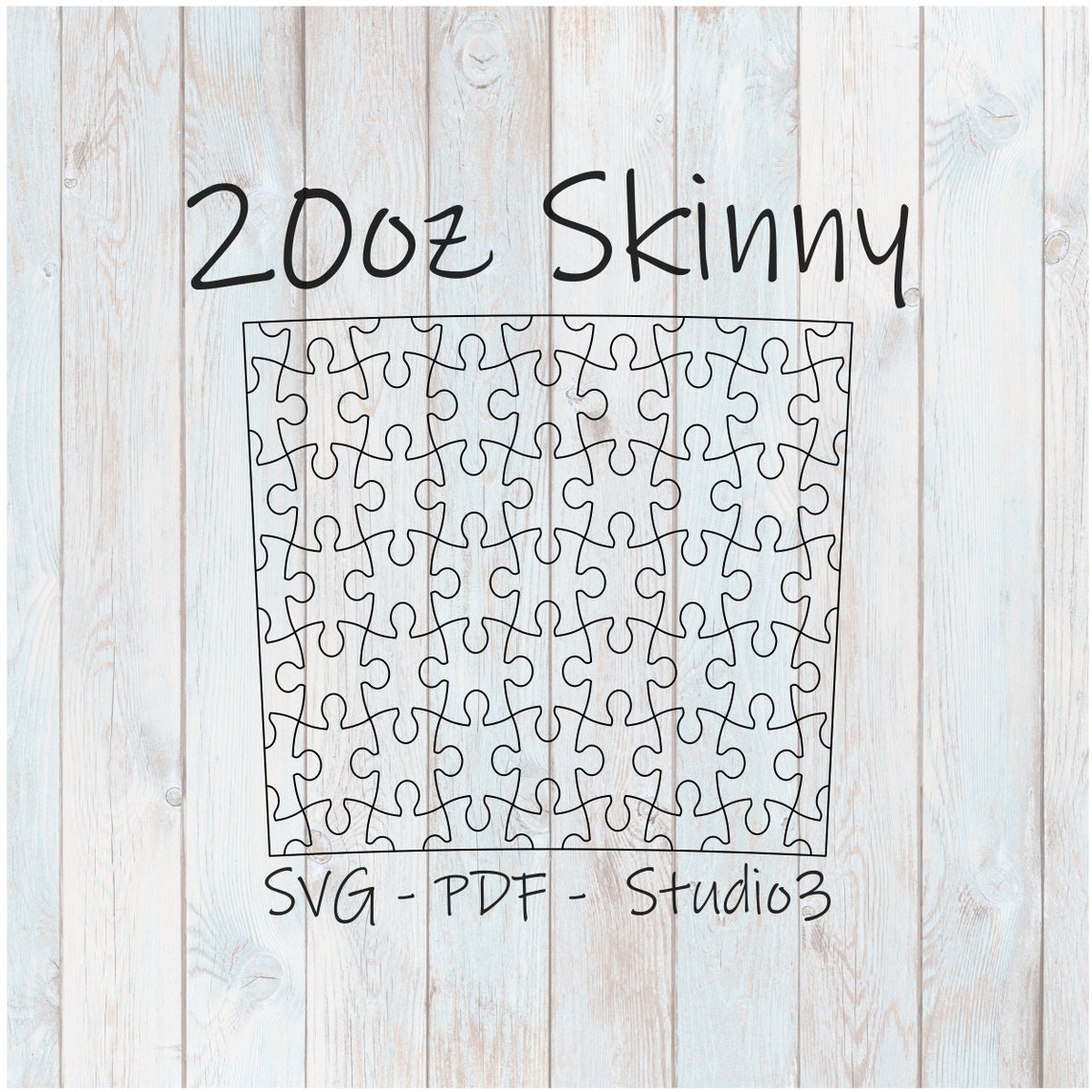 Puzzle Template for 20oz Skinny Tumblers SVG PDF and Studio3 Etsy