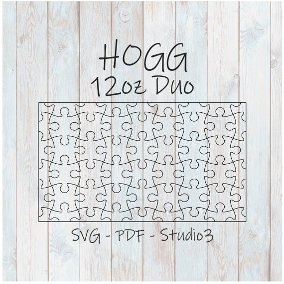 Puzzle Template For Hogg 12oz Duo Tumblers Svg Pdf And Etsy