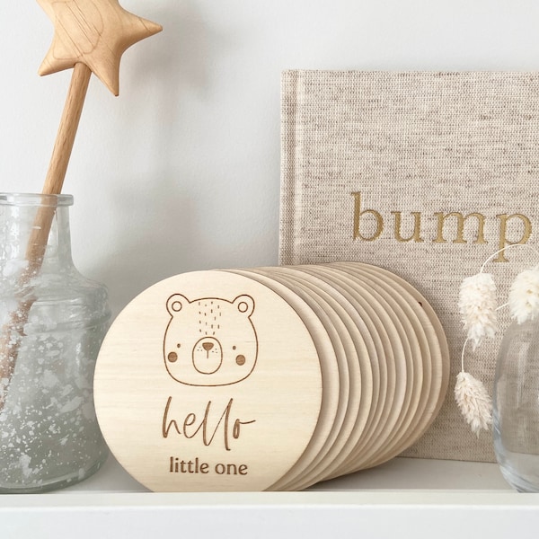 Baby Milestone Discs | Milestone discs, Baby milestone, Wooden milestone discs, Baby shower gift, Animal milestones, Milestone cards