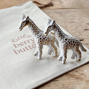 Giraffe Gold and White Drawer Knobs | Furniture Upcycle Accessories
