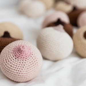Crochet Boob | Boobie rattle, Knitted boob, Crochet boobie, Boob rattle, Crochet toys, Midwife tool, Breast cancer awareness, Charity gift