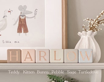 Personalised Children's  Name Blocks | Hand-Painted Nursery Decor, Baby Name Gift