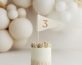 Felt Birthday Flag | Rose Gold Glitter Number 3 Pennant