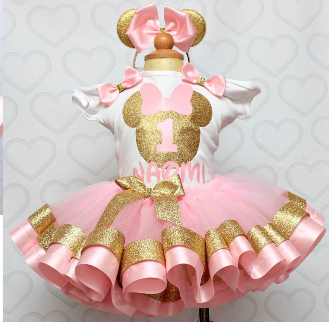 Gold Minnie Mouse Tutu, Pink Minnie Mouse Outfit, Costume, Tutu, Birt…