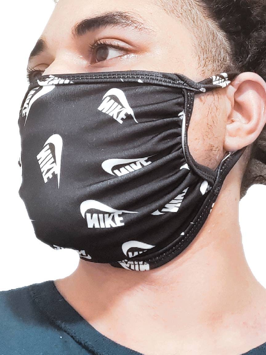 Negro Nike Face Mask Washable Reutilizable Athletic sportswear Etsy