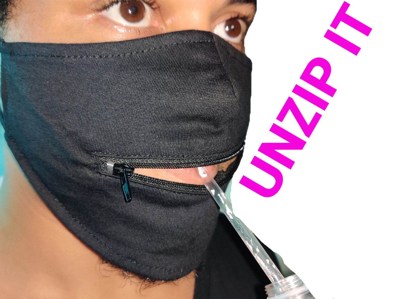 Zipper Face Mask/ Zipper Mouth/Drinking face mask/ zippered Etsy
