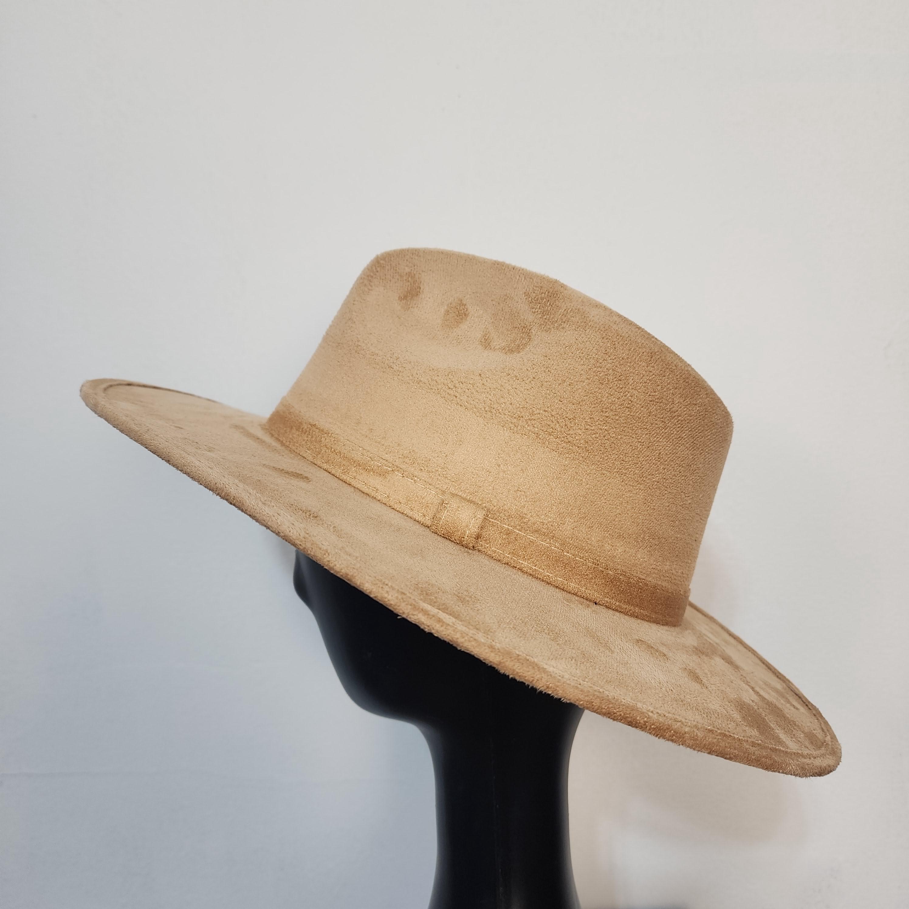 Flat Brim Vegan Suede Fedora: Blank Pyrography Hat - Etsy display picture 3