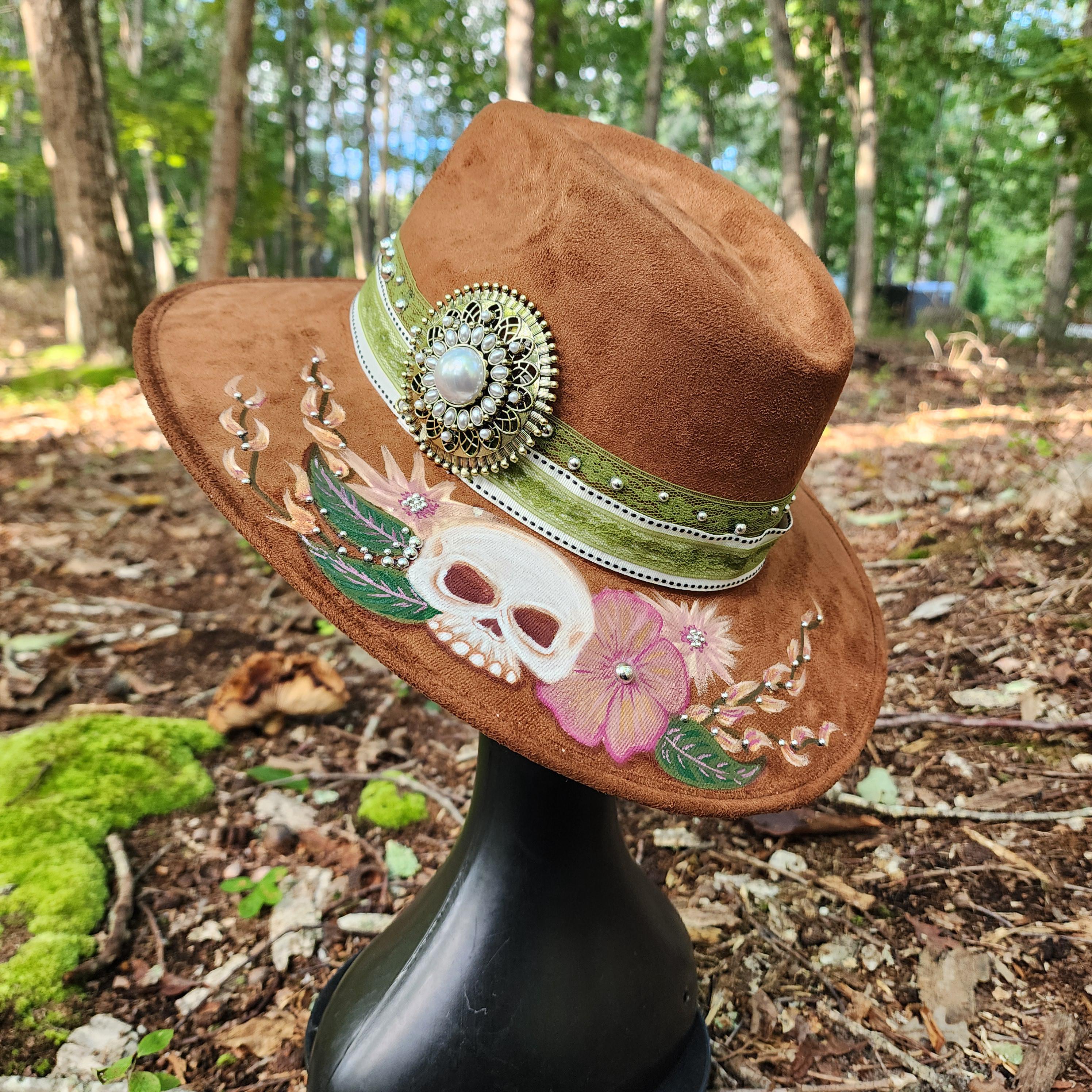 Animal Print Collage Cream Vegan Suede Hat Large XLarge* Chihuahua Cowboy Hat - Vegan Suede – lostvly main image 3